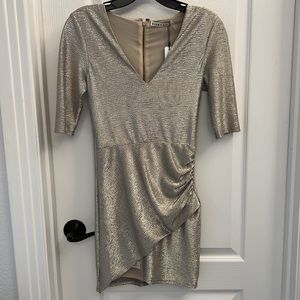 Alice & Olivia A+O Metallic Gold Dress 2 NEW